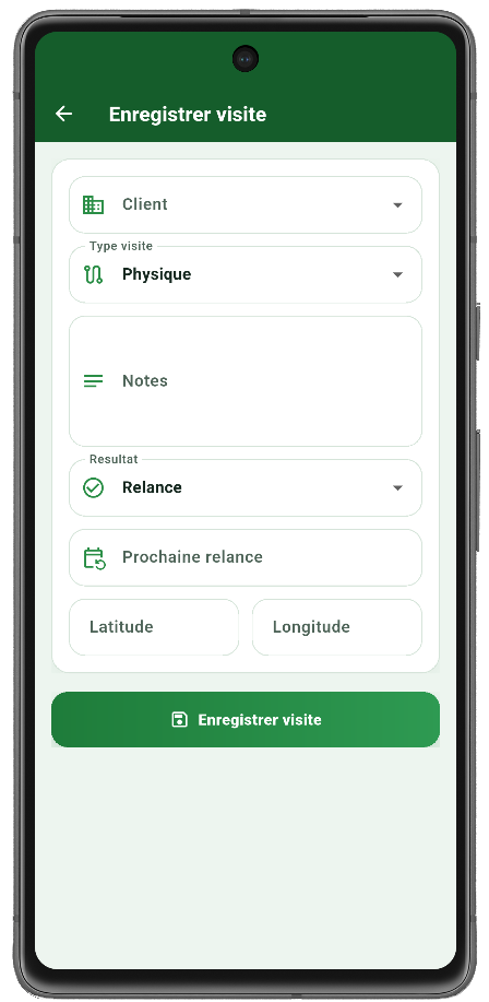 Application mobile visite terrain