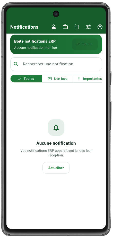 Application mobile notifications ERP